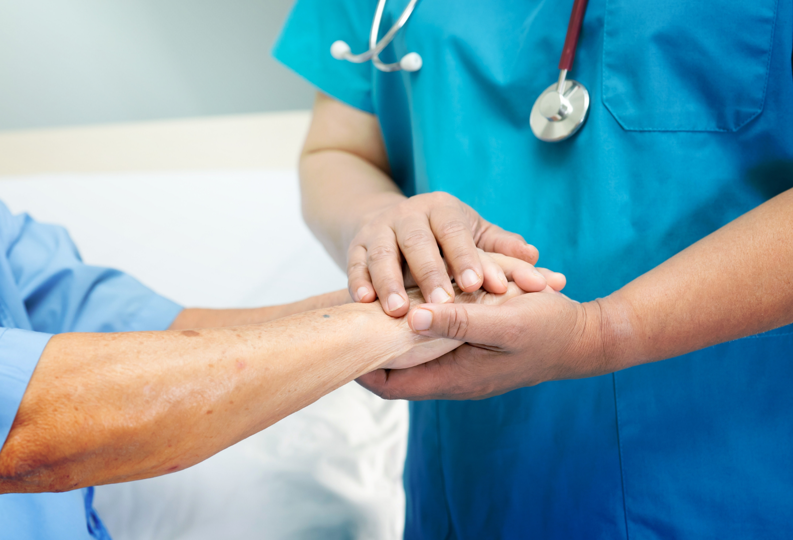 Caregiver assisting an elderly person